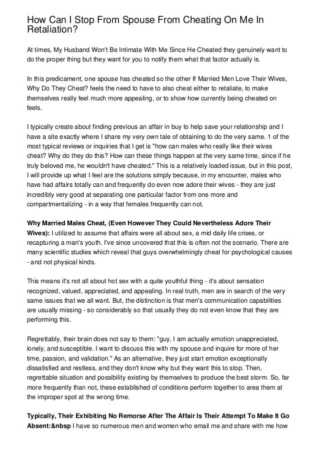 Married men cheat no sex